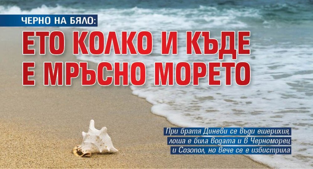 ЧЕРНО НА БЯЛО: Ето колко и къде е мръсно морето