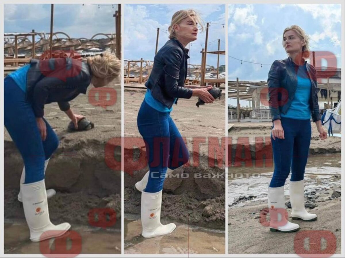 ФОТОБОМБА: Министър Зарица спасява Царево с бели ботушки и секси клинче