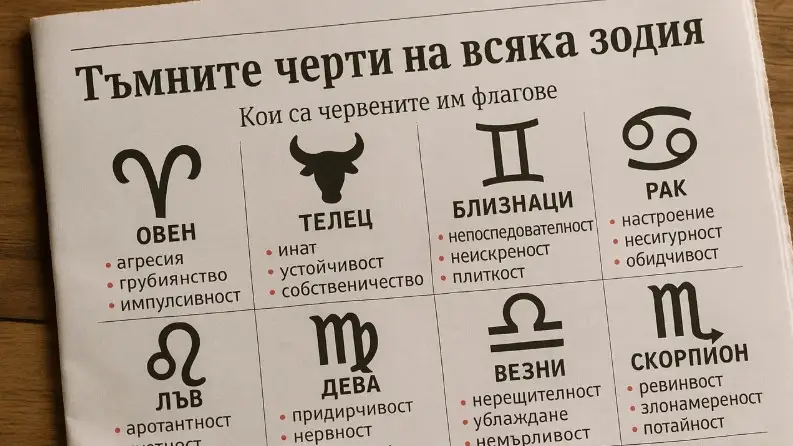 Тъмните черти и червените флагове на всяка зодия