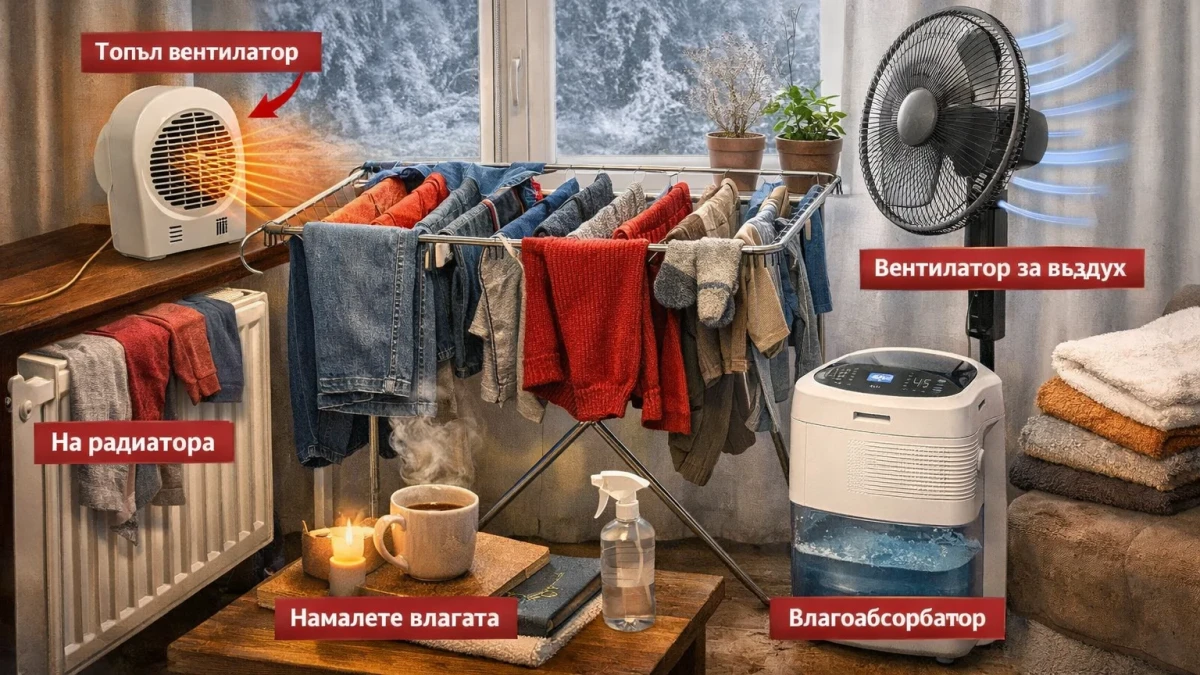 Съвети за домакините: Как бързо да изсушите дрехите си на закрито през зимата